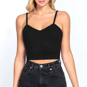 WOMEN'S ESSENTIAL SWEETHEART NECK KNIT CAMI TOP